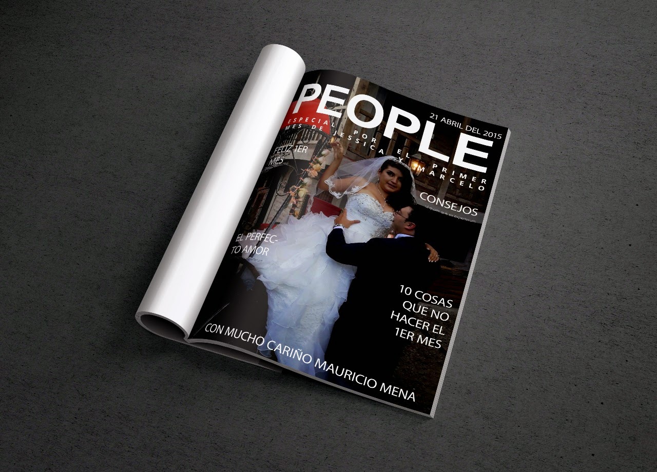 Diseño de revista del matrimonio de Jess